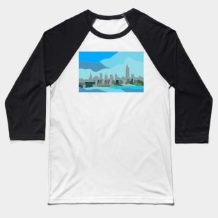 Digital Art - Manhattan Skyline, New York, USA Baseball T-Shirt